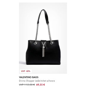 Tasche Divina Shopper Kunstleder Schwarz