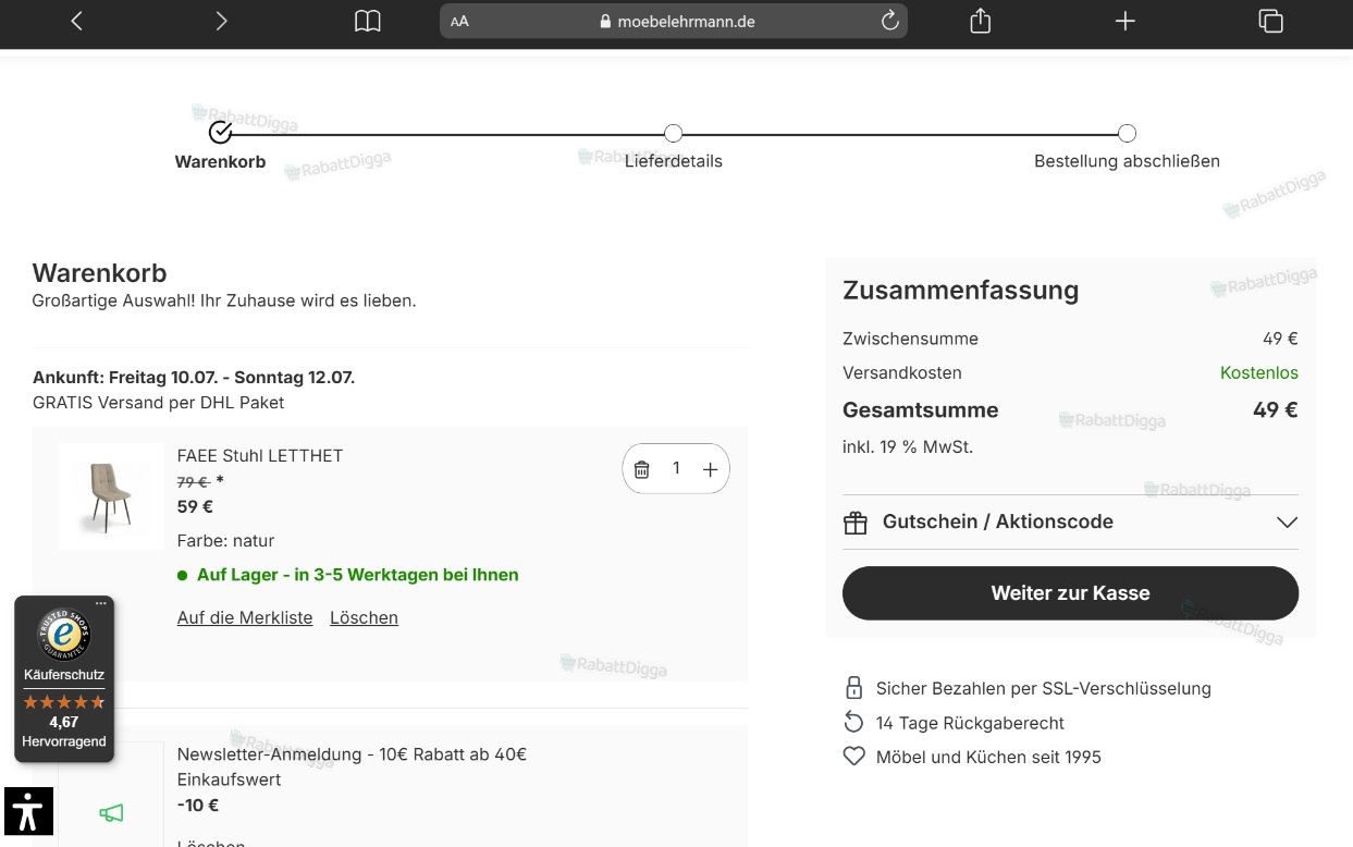 ✓ 11 Moebel Ehrmann Gutschein & Rabattcodes 10€ Rabatt