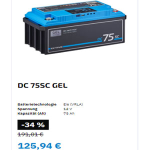 GEL-Deep-Cycle-Versorgungsbatterie