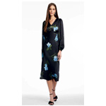 A-Linien-Kleid Aus Crêpe Mit V-Ausschnitt
