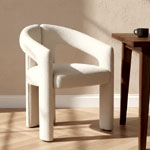 Beiger Boucle Stuhl Maro
