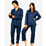 Blauer Partner-Pyjama