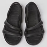 Kobarah Flache Schwarze Unisex-Sandale