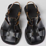 Schwarze Ledersandalen
