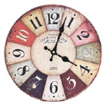 Bunte Vintage-Wanduhr