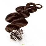 Welliges Echthaar Mit Microring-Extensions
